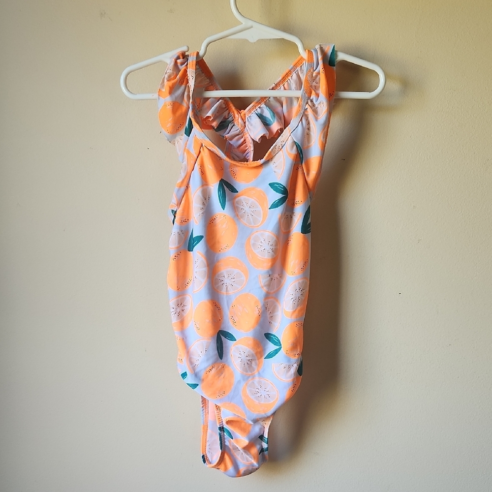 Cat & Jack Size 5T Orange Patterned Swimsuit